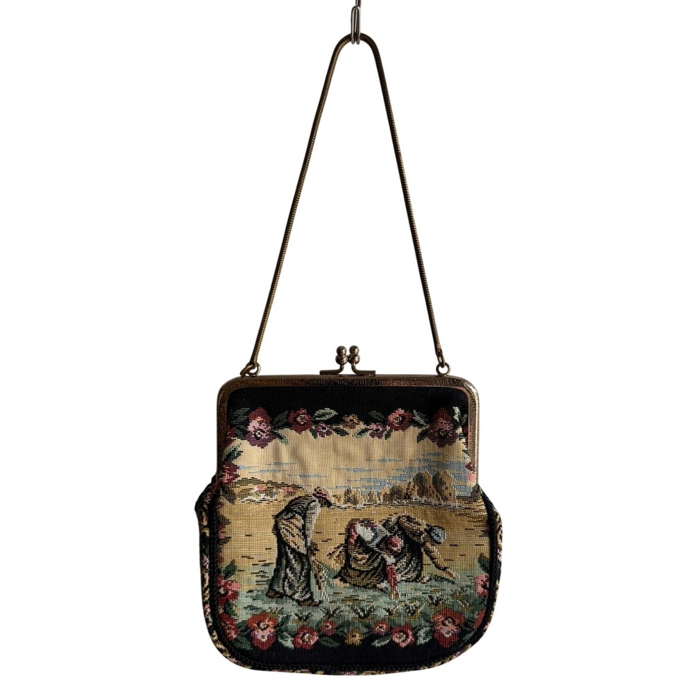 Vintage 1950's Walborg French Country Tapestry Woven Clutch Purse